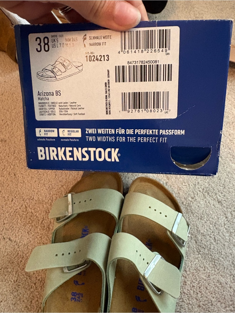 Birkenstock Arizona Sandals in Matcha Green